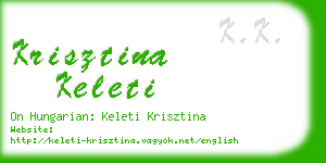 krisztina keleti business card